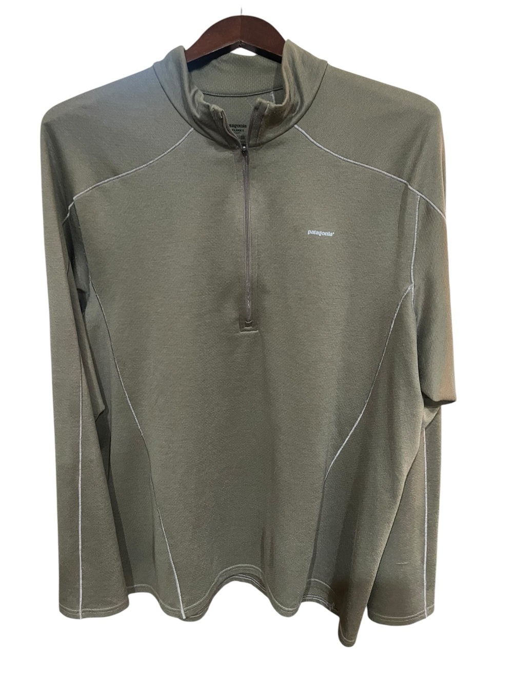 Patagonia Capilene 3 1/4 Zip Pullover Shirt Men’s SZ XL Olive Green